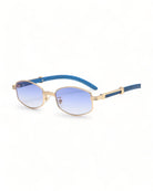 blue Slim Oval Geometric Sunglasses