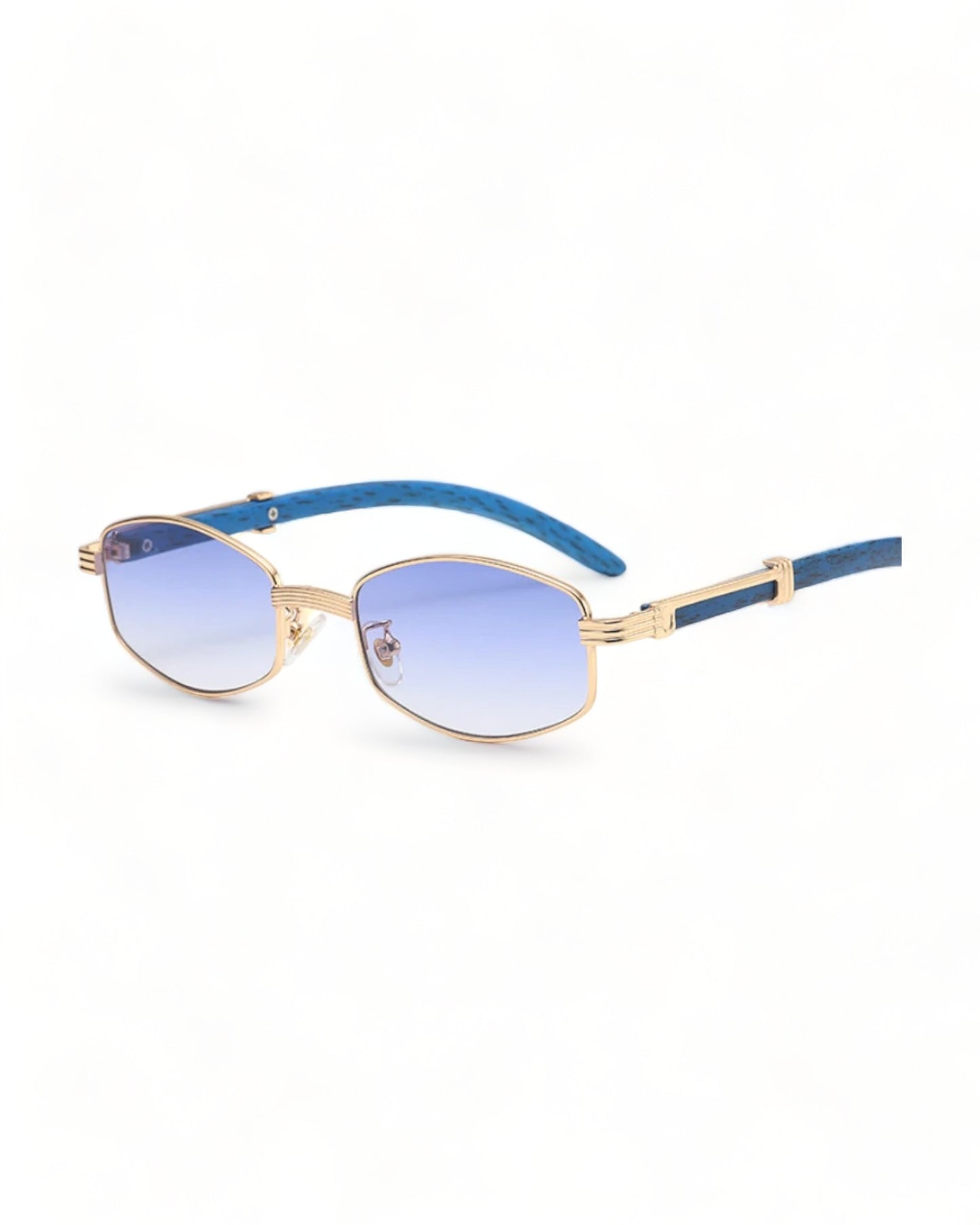 blue Slim Oval Geometric Sunglasses