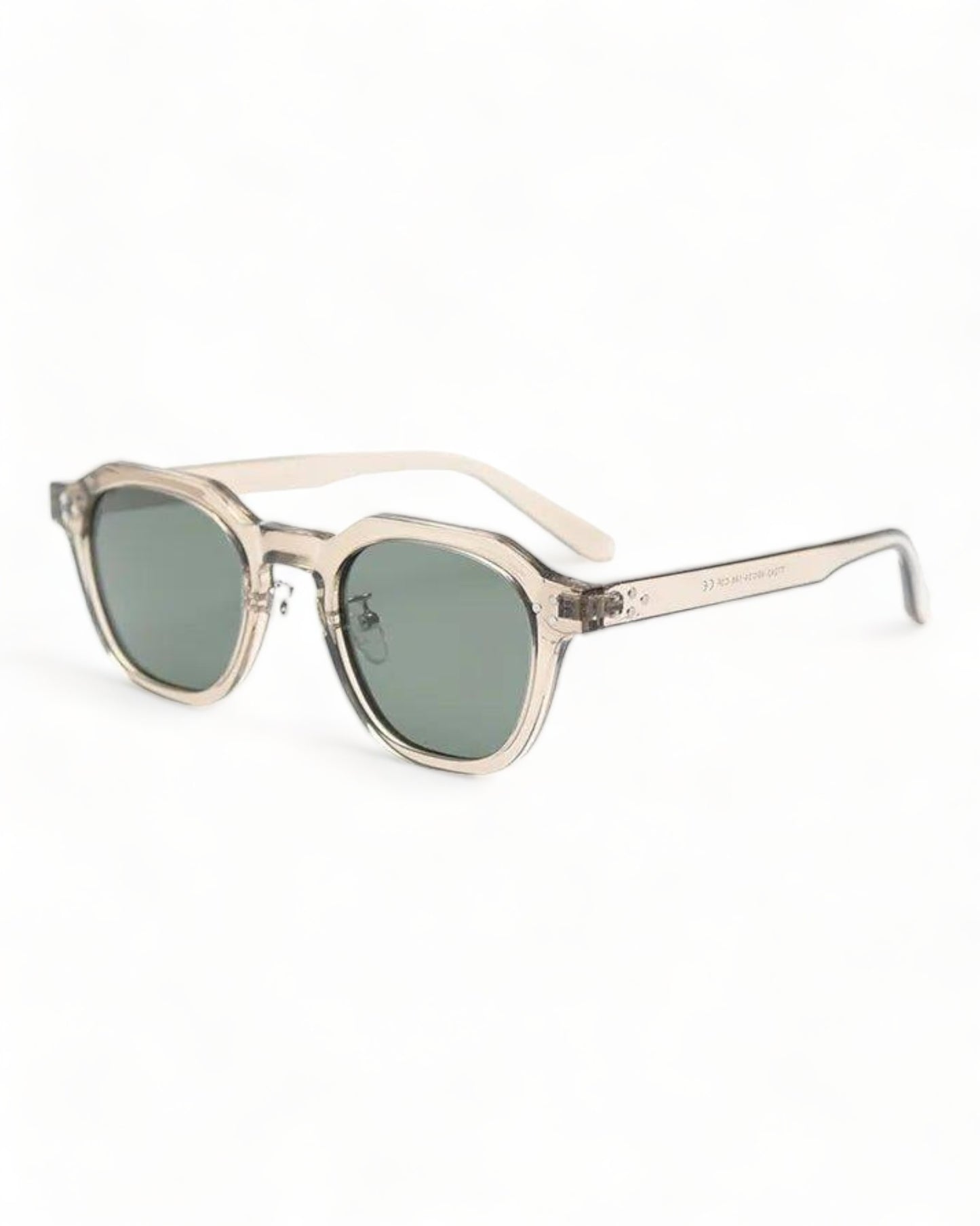 brown frame green lens Retro Korean Style Polarized Polygon Sunglasses