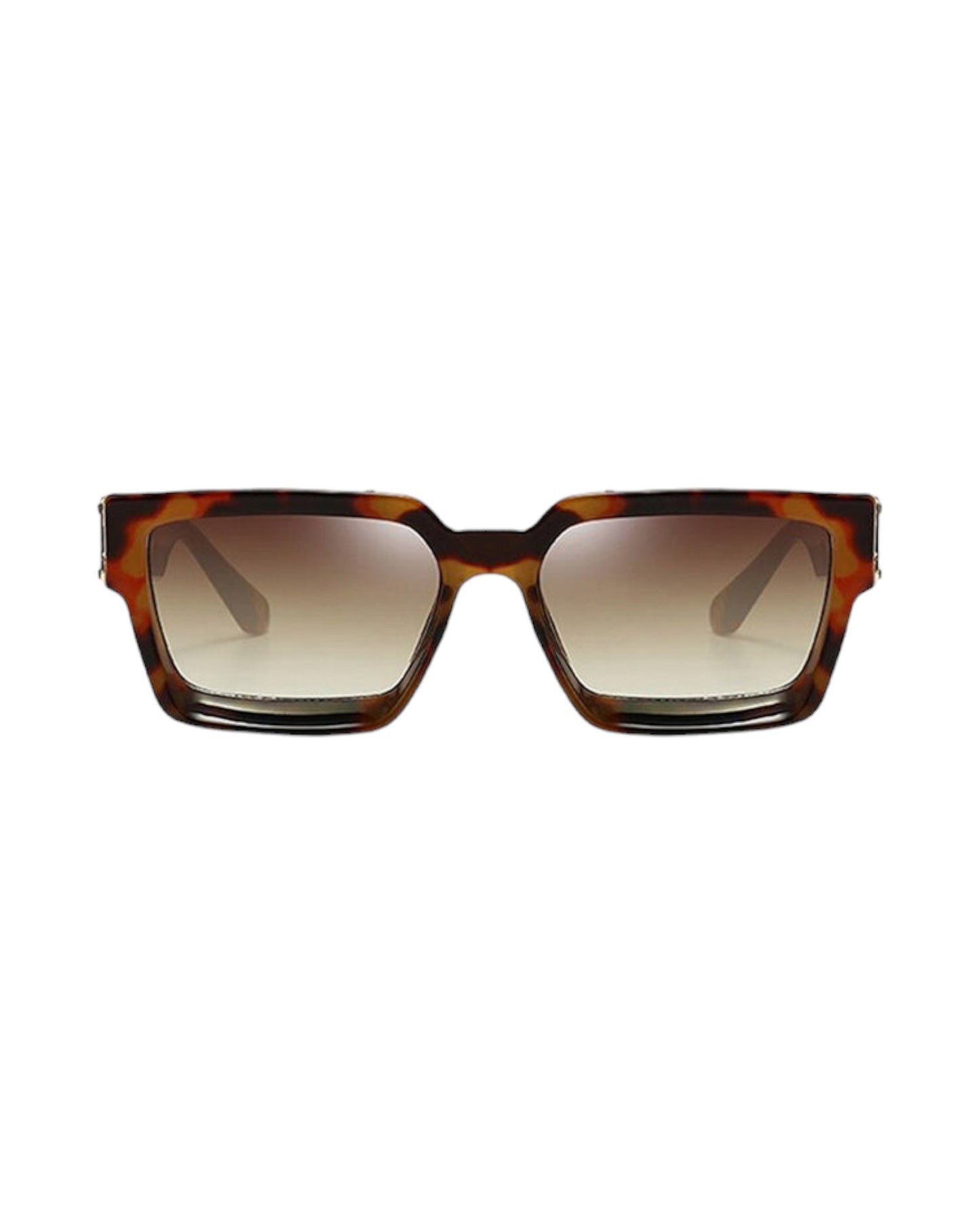 brown lens brown frame Oversized Rectangle Sunglasses