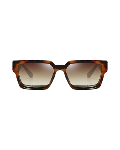 brown lens brown frame Oversized Rectangle Sunglasses