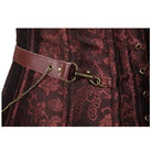 Close-up of the Costumes Faux Leather Top featuring intricate detailing and a chic edgy design.