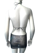 Conjunto de Falda de Red de Diamante con Borla de Cadena