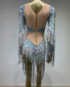 Diamond Rhinestone Tassel Bodysuit showcasing sparkling rhinestones and elegant tassels on a stylish design.