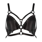 black Leather Harness Rave outfit Cosplay