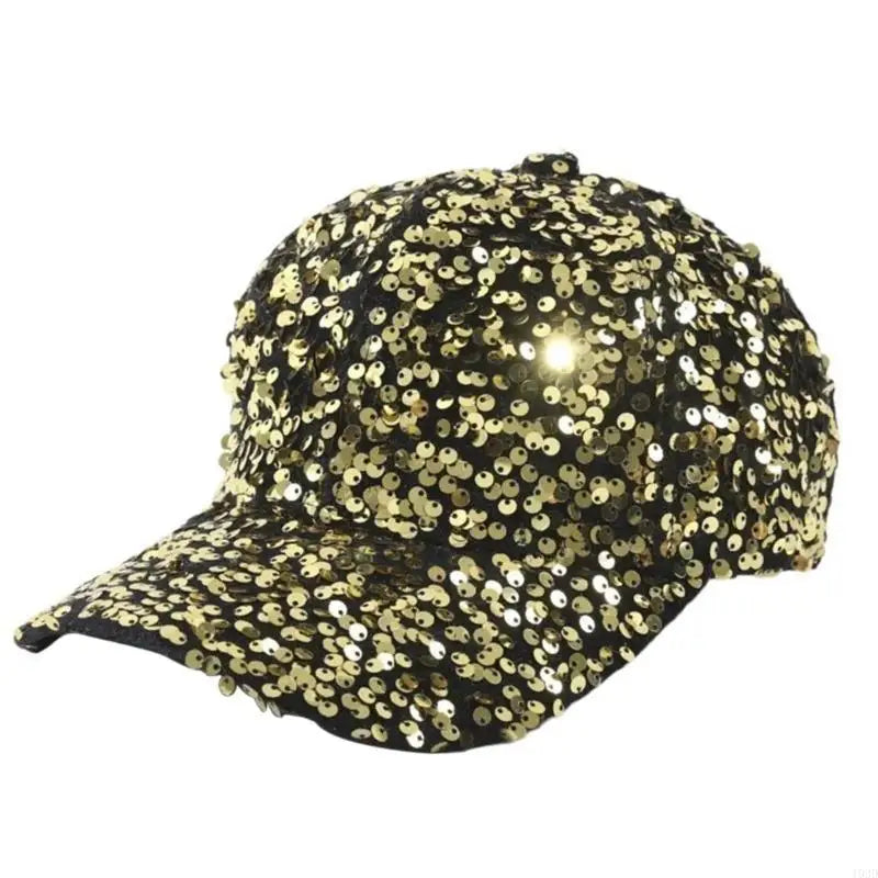 Gold Festival Glitter Sequin Cap