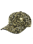 Gorra de Lentejuelas con Brillo Dorado para Festival