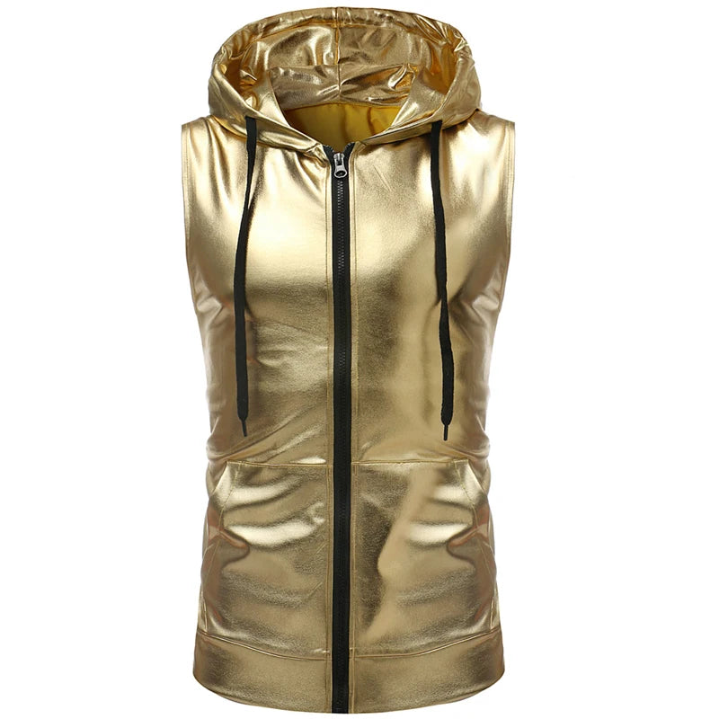 Gold Metallic Hooded T-Shirt