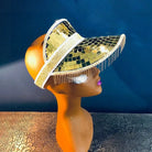 Sombrero Visera Bola de Espejo Dorado con Flecos