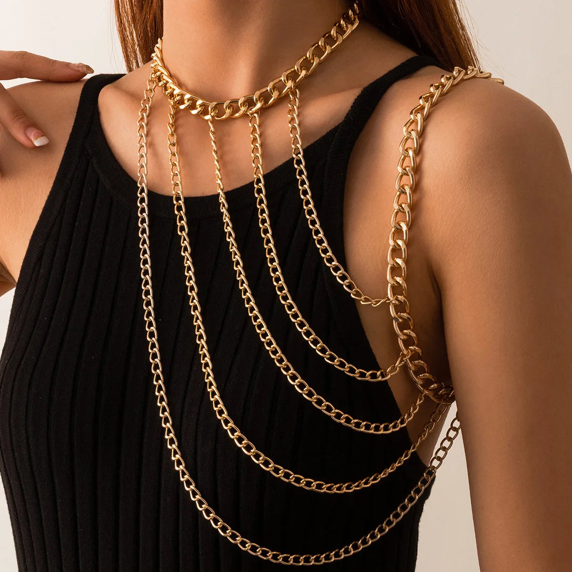 Gold Shoulder Chain Necklace