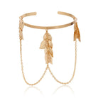 Bracciale d'oro per braccio superiore a forma di foglia