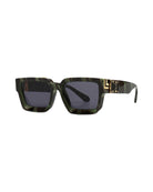 AUSTIN - Oversized Rectangle Sunglasses with camouflage frame and UV protection.