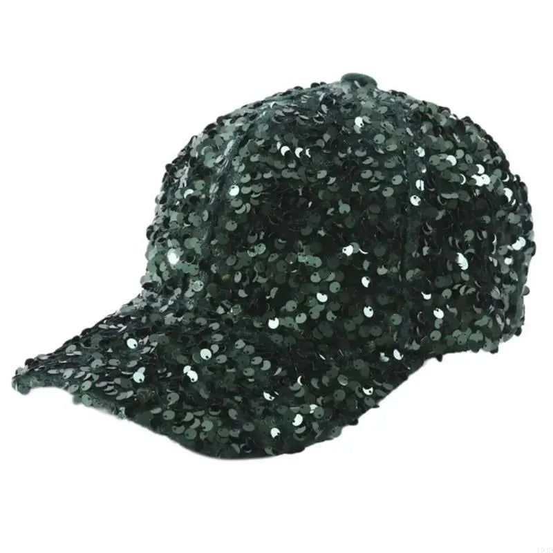 Green Festival Glitter Sequin Cap