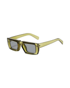 Chunky Rectangular Sunglasses with bold Green frame and polarized UV protection.