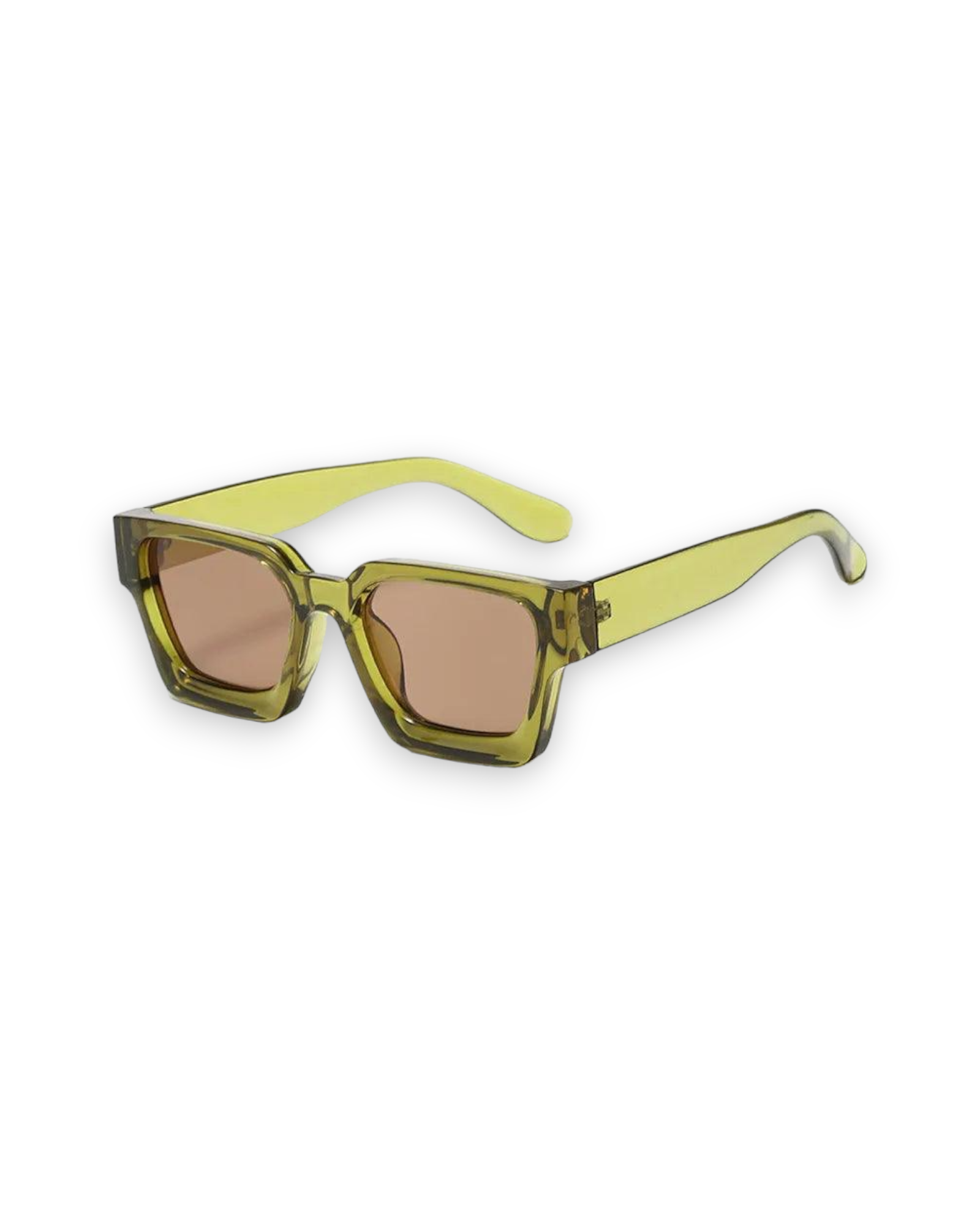 STOCKHOLM - Chunky Square Sunglasses in green with UV-400 protection and anti-scratch coating.