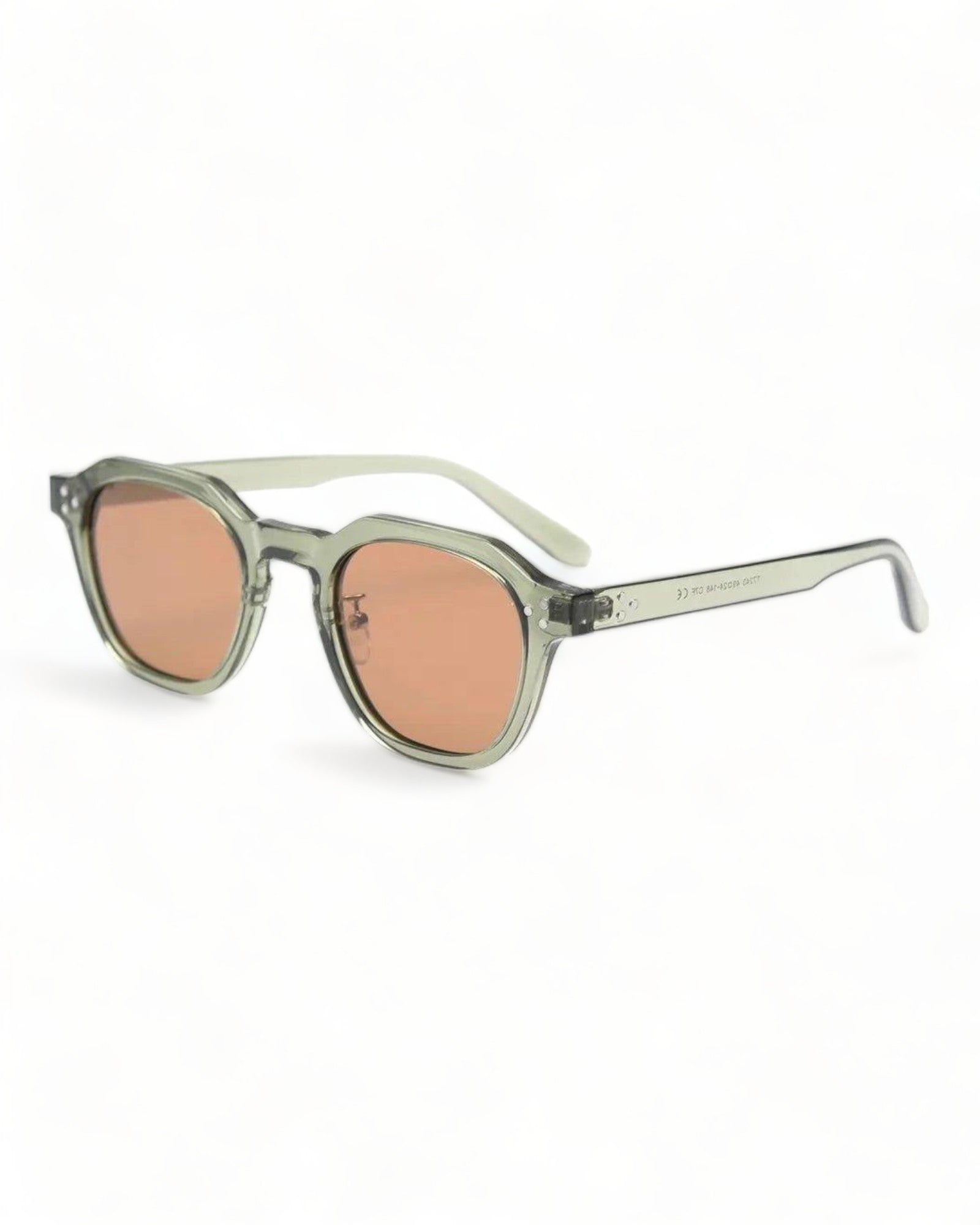 green frame brown lens Retro Korean Style Polarized Polygon Sunglasses