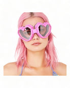 Gafas de Sol con forma de corazón y diseño de corazón sobredimensionado, protección UV, perfectas para festivales.