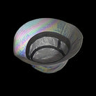 Holographic Reflective Bucket Hat with a shiny interior, ideal for rave outfits and stylish events.