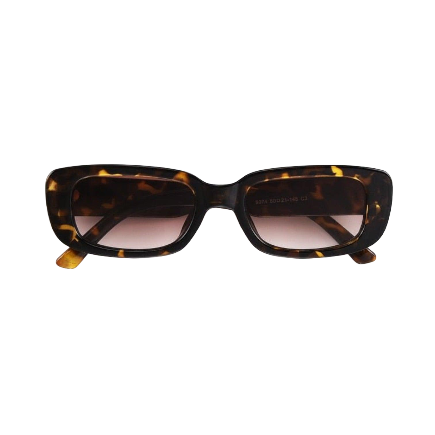 Leopard Brown MILANO - Slim Rectangle Sunglasses