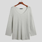 Light Grey Long Sleeve Thin Knitted Sweater