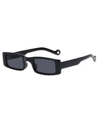 Black Lens Narrow Rectangle Sunglasses with UV-400 lens protection and anti-scratch coating.