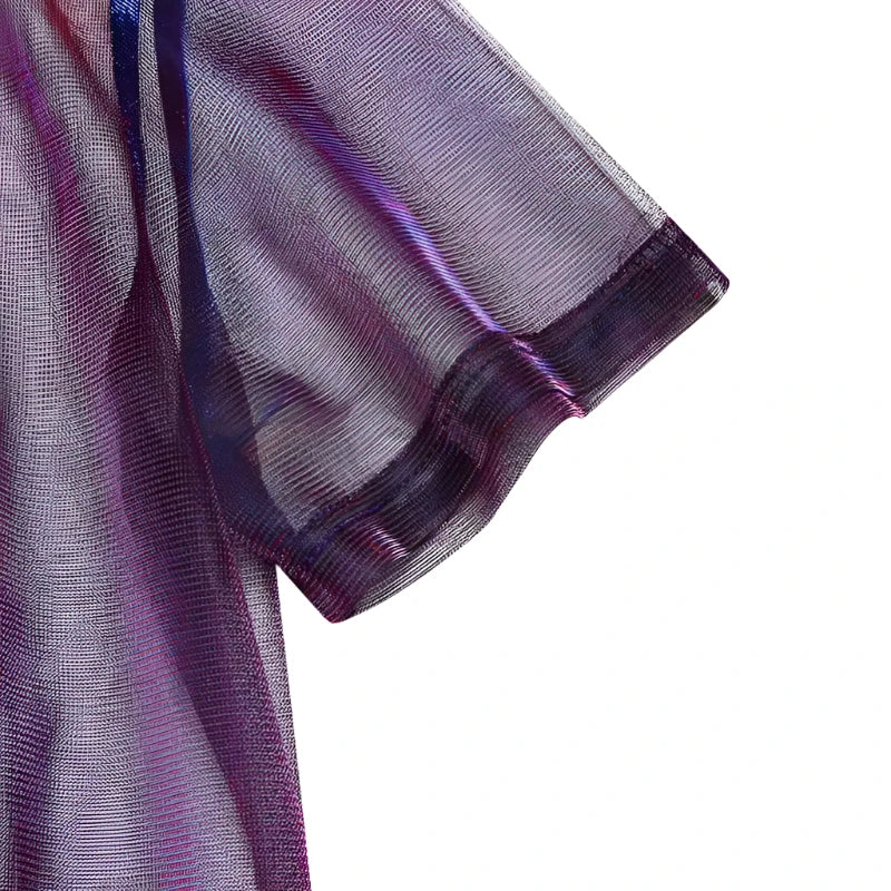 Purple Mesh Shirt See Through