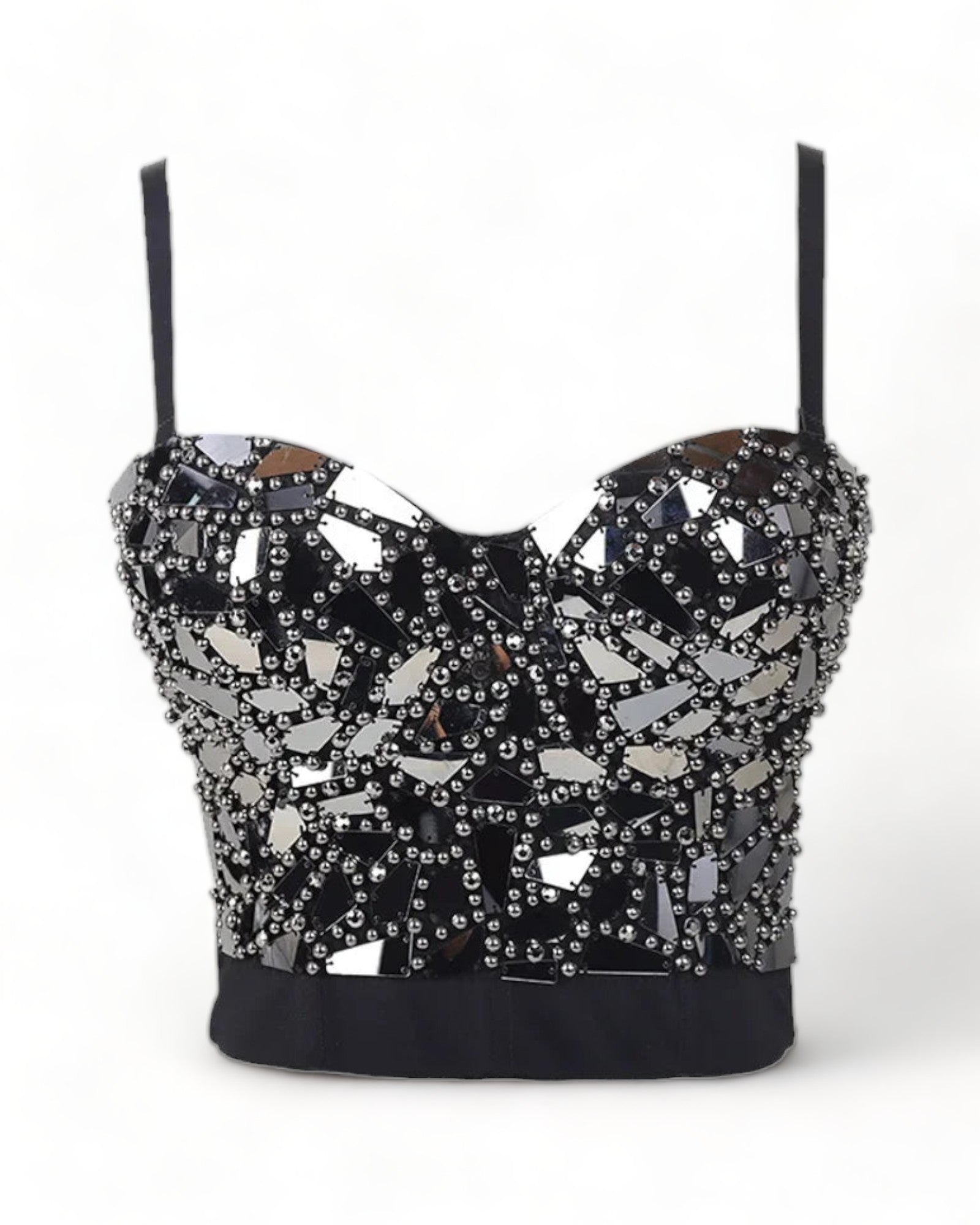 Mirror Rhinestones Bustier