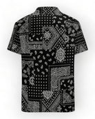 Detail of a Black Boho Print Shirt