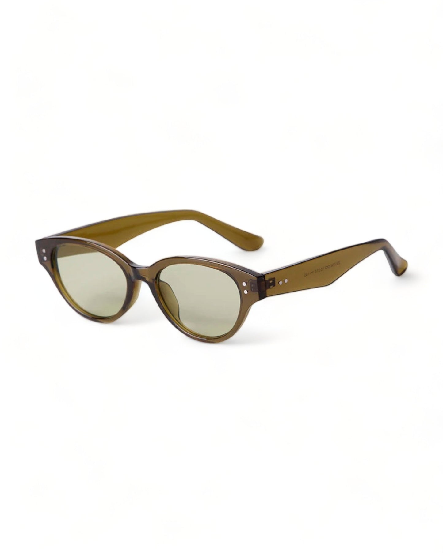 olive green Retro Cat-Eye Sunglasses