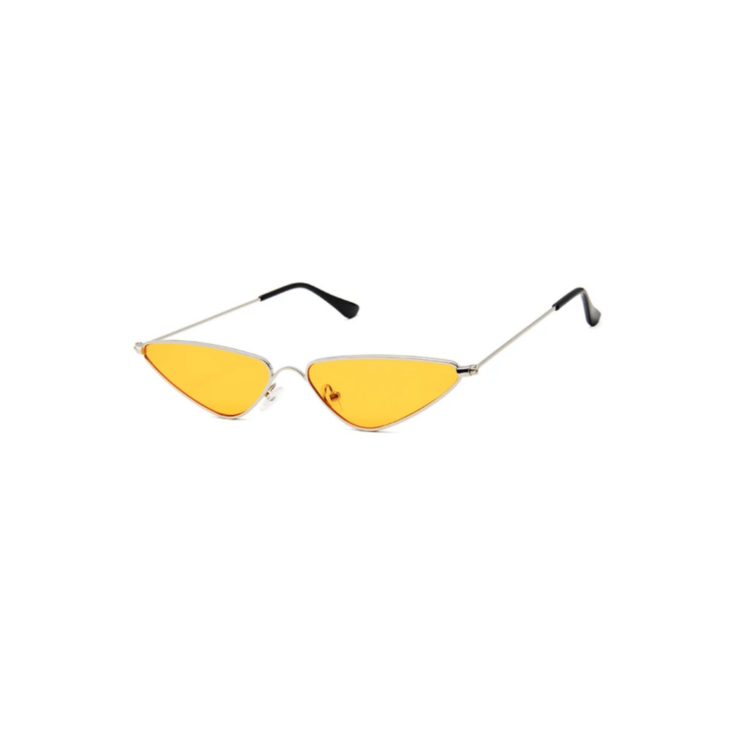 orange lens gold frame Vintage Triangle Cat-Eye Sunglasses