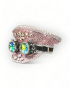 Cappello Militare Rosa con Strass e Occhiali da Sole Caleidoscopio