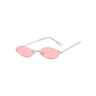 pink lens gold frame Retro Oval Sunglasses