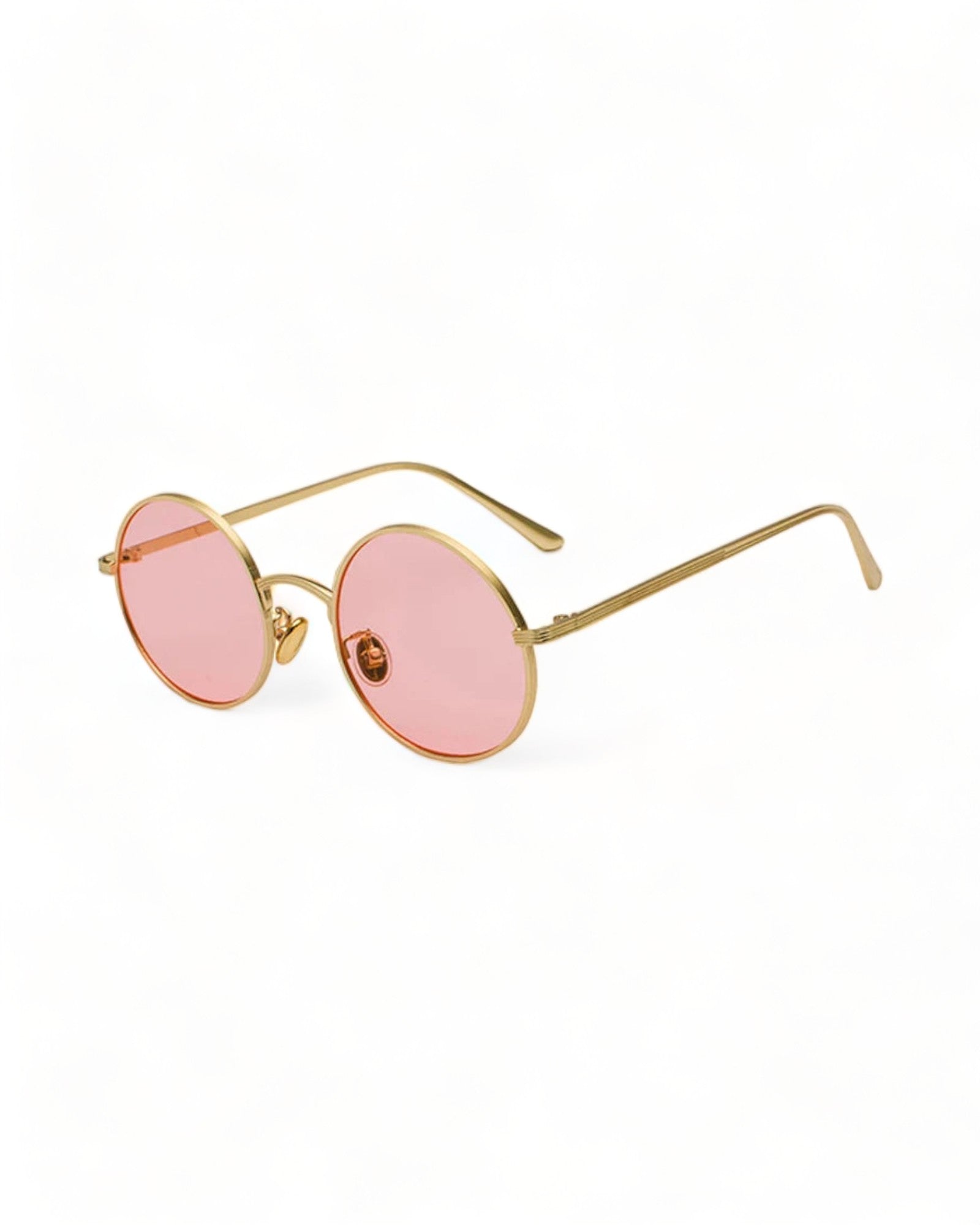 pink lens gold frame Round Metal Frame Sunglasses