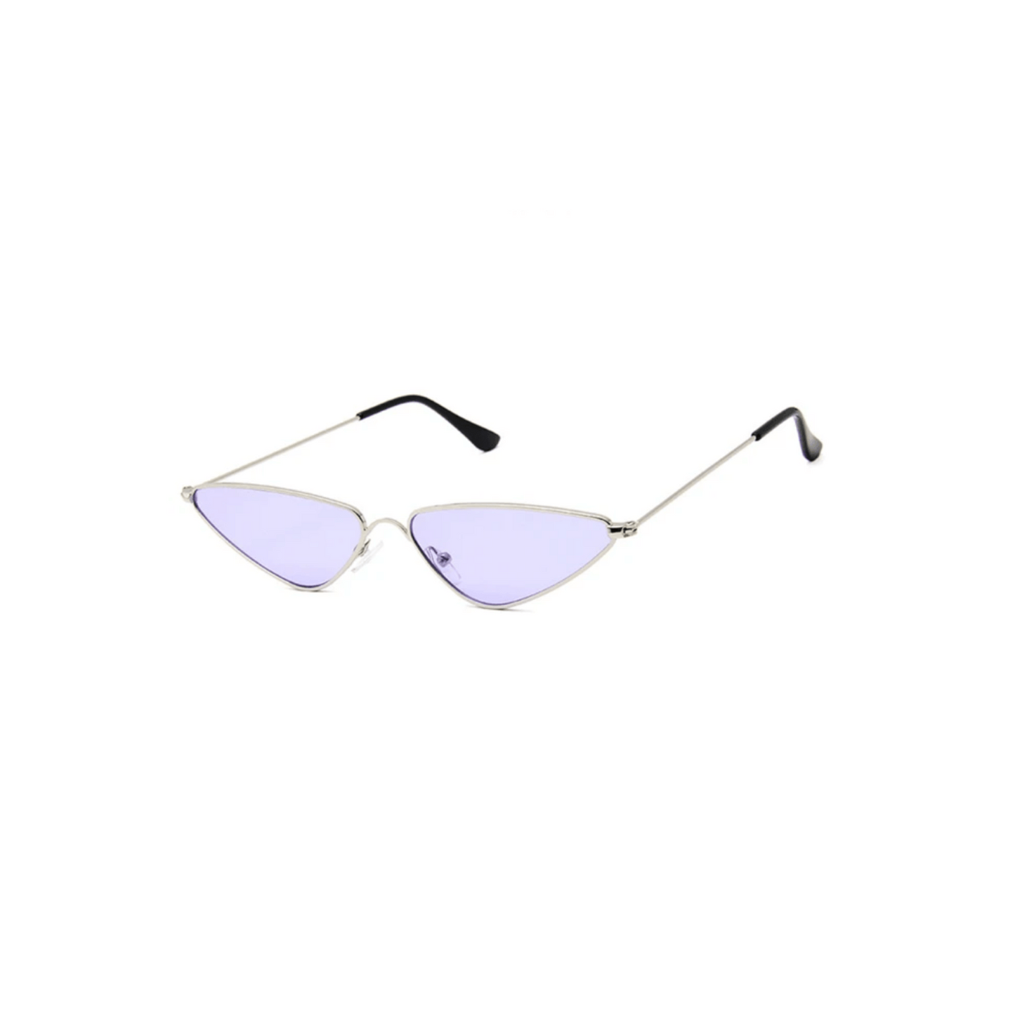 purple lens gold frame Vintage Triangle Cat-Eye Sunglasses