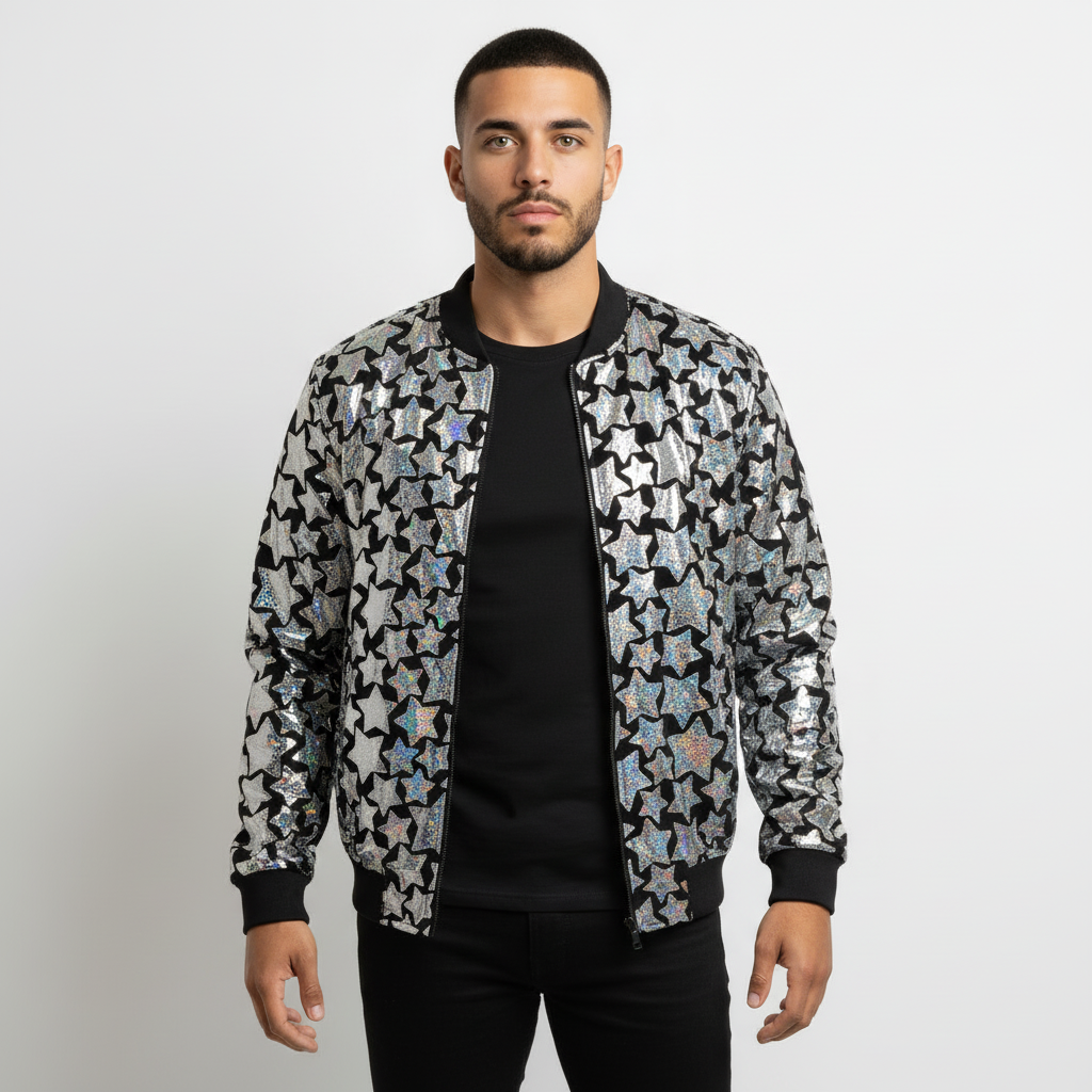 Rocco Holographic Star Mirror Panel Jacket