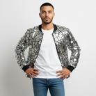 Veste à panneaux miroir géométriques argentée Rocco