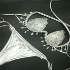 Stunning Diamond Bra and Bottom set with sparkling gems and intricate details for festival wear.