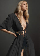 Kimono long bohème noir