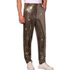 Shiny sequin pants for men, perfect for parties or festivals, featuring a straight leg design.