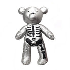 Mochila grande de oso de peluche gótico punk con diseño de esqueleto y acabado metálico para un estilo atrevido.