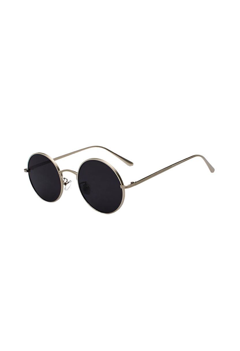 Silver Black MEDELLIN - Metal Frame Round Sunglasses