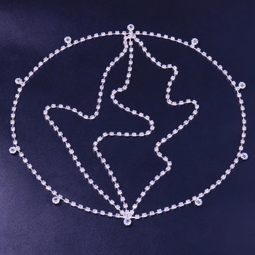 Silver Crystal Hair Chain for Girls – Festival Headpiece