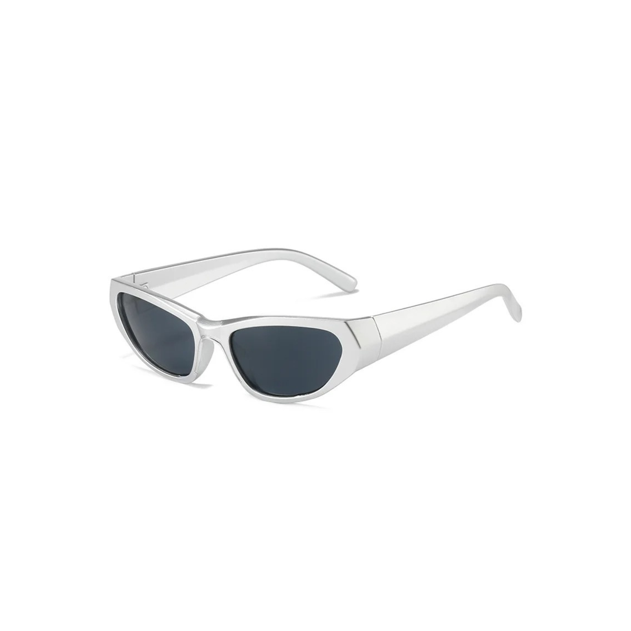 Grey Racer Sunglasses featuring UV-400 protection and anti-scratch coating, stylish unisex design.