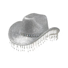 Cappello da cowboy scintillante con strass argentati