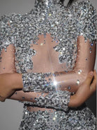  Sequin Bodysuit with Rhinestones