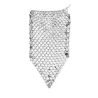 Falda midi de lentejuelas plateadas hecha de poliéster y lentejuelas, perfecta para festivales y fiestas.