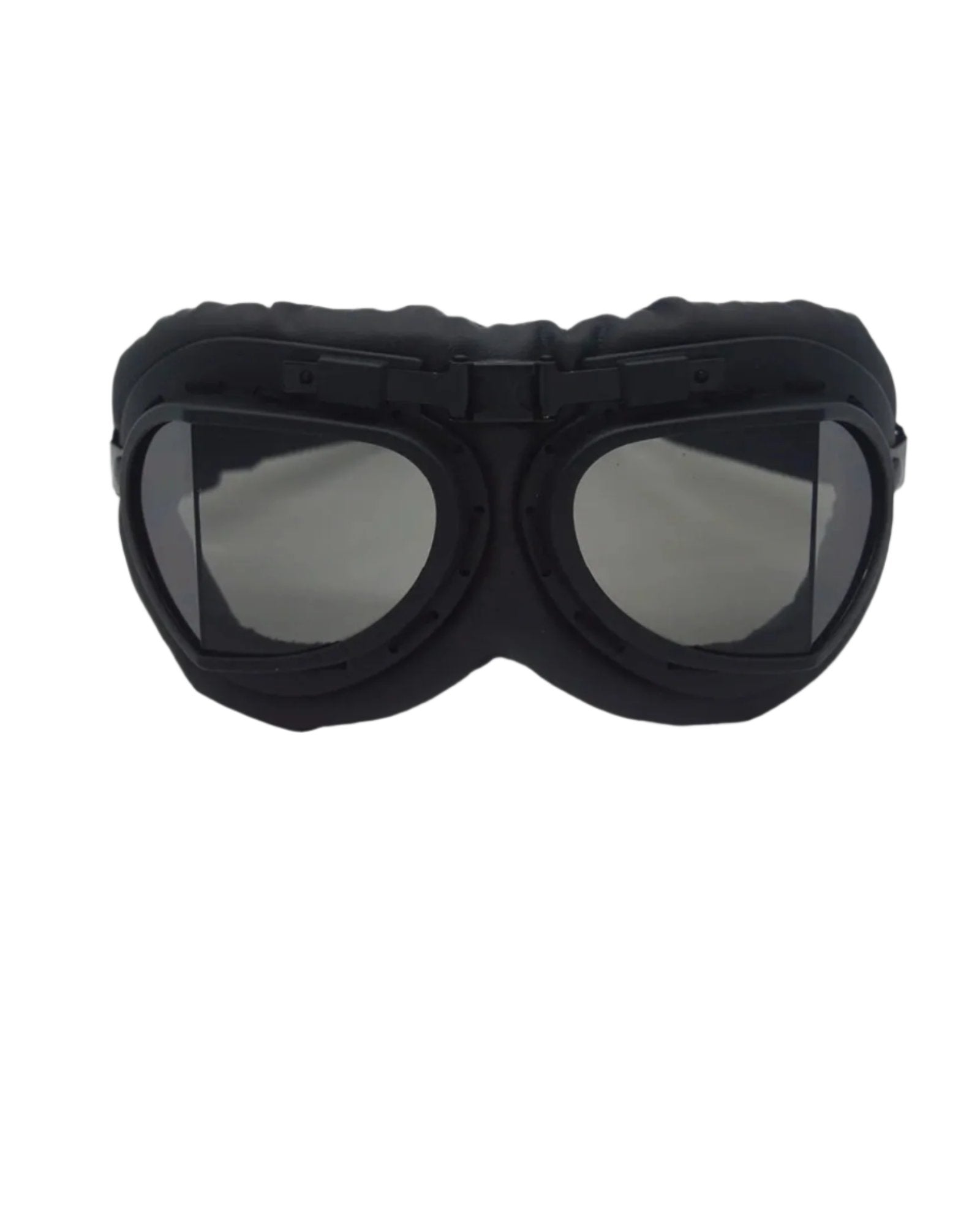 Vintage Steampunk Motorcycle Goggles with UV-400 lens protection and cushioned interior.