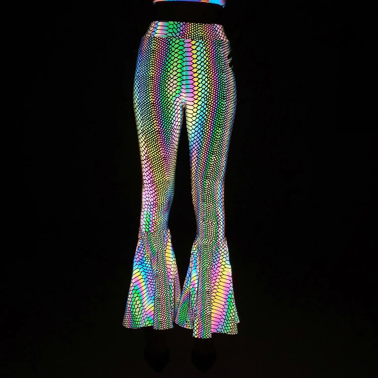 Snakeskin Slim Fit Reflective Bodycon Pants