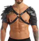 Steampunk Shoulder Armor featuring intricate design and leather detail, ideal for festivals and costume events.