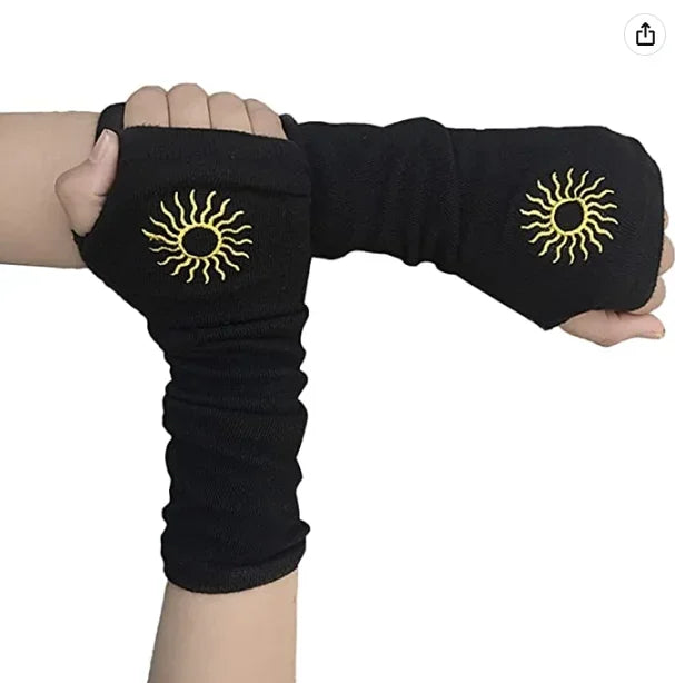 Sun Long Fingerless Knit Gloves